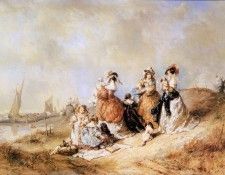 Isabey Louis Eugene Stroll at the seaside Sun. �����, ��� �������� �������