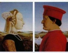 Piero della Francesca Left- Portrait of Battista Sforza, Duc. ,  