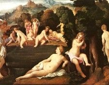 Palma Vecchio Diana and Callisto, 1525, oil on canvas, Art H. ������, ����� Il Vecchio