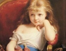 Zuber Buhler Fritz Young Girl Holding A Doll. ,  Buhler