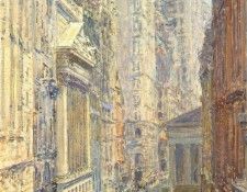 hassam lower manhattan (broad and wall streets) 1907. , 