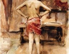 Sargent John Singer The Model Interior with Standing Figure. Сарджент, Джон Сингер