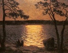 Kallstenius Gottfried A Moonlit Lake. Kallstenius, 