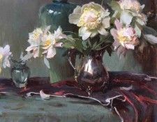 Peonies and Silver 30x 30 copy. Gerhatz,  F