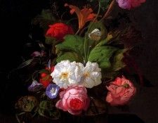 Rachel Ruysch Still life with flowers Sun .  