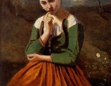 Corot Jean Baptiste Camille Corot La Meditation. , --