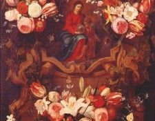 seghers-schutt-and-van-thielen floral wreath with madonna and child 17th-c. 