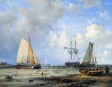 Fishing Vessels by the Shore. Verboeckhoven 