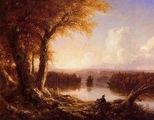 Cole Thomas Indian at Sunset. ����, �����