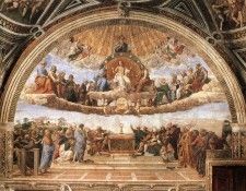 Raffaello - Stanze Vaticane - Disputation of the Holy Sacrament (La Disputa). Raffaello