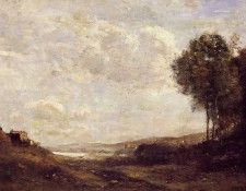 Corot Landscape by the Lake. ����, ���-������-������