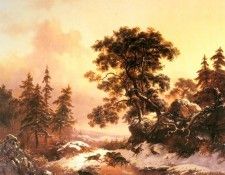 Kruseman Fredrik Marinus Wolves In A Winter Landscape. Kruseman, �������� ������