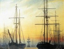 FRIEDRICH Caspar David View Of A Harbour. ,  
