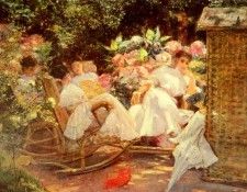Cordero Jose Villegas Y Ladies In A Garden. ,  