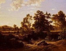 Quinaux Joseph A River Landscape With A Mill. Quinaux, 