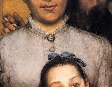 Alma Tadema Portrait of Aime Jules Dalou his Wife and Daughter. - 