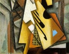 Gris Guitar on a chair, 1913, 100 x 65 cm, Private. , 
