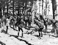 Fr 021 Fox Terriers Fighting a Badger FredericRemington sqs. Remington, 