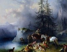   -   [At the End of the Hunt]. Gauermann, 