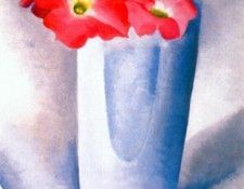 okeeffe pink petunias in white glass 1924. OKeeeffe, 