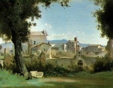 Corot View from the Farnese gardens, Rome, 1826, 25.1x40.6 c. , --