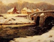 Thaulow Frits A Stone Bridge Over A Stream In Water. Thaulow ����