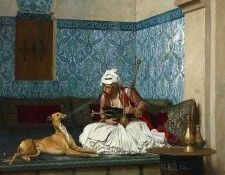        [Arnaut Blowing Smoke At The Nose Of His Dog] 1882. , -