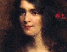 Young Beauty With A Red Flower In Her Hair. Tanoux,  Adriene