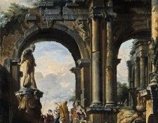 Phantasielandschaft mit romischen Ruinen, 1735. ������, �������� �����