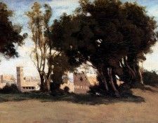 Corot Jean Baptiste camille Rome Le Colisee Vu Des Jardins Farnese. , --