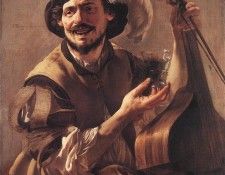 TERBRUGGHEN Hendrick A Laughing Bravo With A Bass Viol And A Glass. Terbrugghen, �������