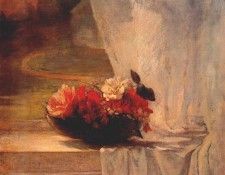 la farge flowers on a window ledge c1862. ����, La