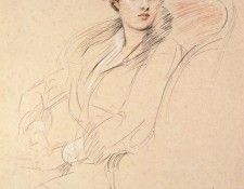 Helleu Paul Cesar Portrait Of A Lady Seated. ����, Paul Cesar
