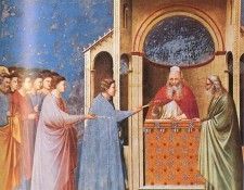 Giotto   Scrovegni   [09]   The Rods Brought to the Temple.   