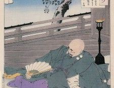 070   Maeda Geni Viewing The Moon From His Castle. Yoshitoshi