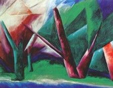 goncharova forest (red-green) 1913-14. , 