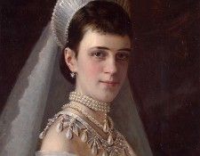 Kramskoi Portrait of Empress Maria Fyodorovna in a Head Dress Decorated with Pearls. ,  