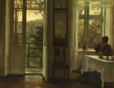 Holsoe Carl Vilhelm (Danish) 1863 to 1935 At The Window O C 82 by 90.1 cm. Holsoe, ���� ���������