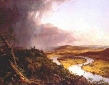 cole view from mt holyoke, northampton, massachusetts after a thunderstorm (the oxbow) 1836 . 