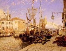 Hermann Hans Along A Venetian Canal. , 