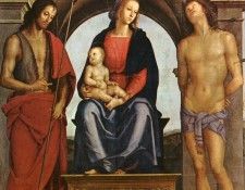 Perugino Pietro The Madonna between St. John the Baptist and St. Sebastian 1493. , 