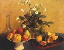 fantin-latour flowers compotier and carafe 1865. ������-�����, �����-����-���-������