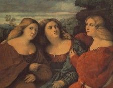 PALMA VECCHIO THE THREE SISTERS DETAIL DRESDEN. ,  Il Vecchio