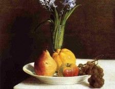 Fantin Latour Still Life Hyacinths and Fruit. -, ---