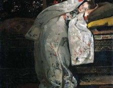 Breitner George Hendrik Girl in white kimono Sun. Брайтнер Джорджа Хендрика