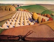 bs-ahp- Grant Wood- Fall Plowing. , 