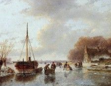 Schelfhout Andreas Scaters near boat in ice Sun. Schelfhout, �������