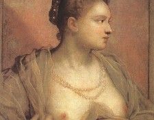 Tintoretto Portrait of a Woman Revealing her Breasts. , 