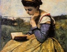 Corot Woman reading in a landscape 1869 The Metropolitan Mus. , --