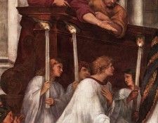 Raffaello - Stanze Vaticane - The Mass at Bolsena (detail) [01]. Raffaello